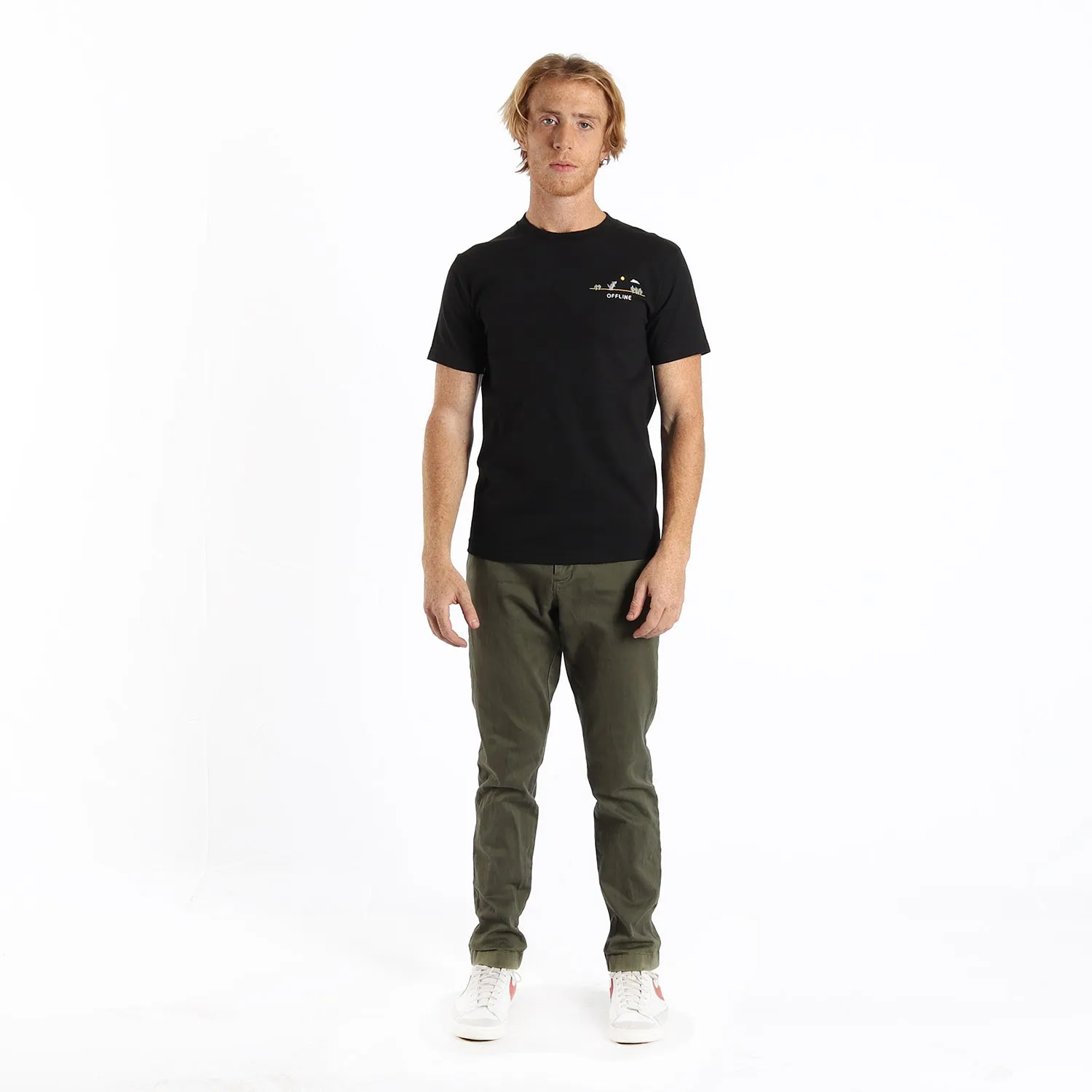 Offline Dino Embroidered black T-shirt by Altru Apparel