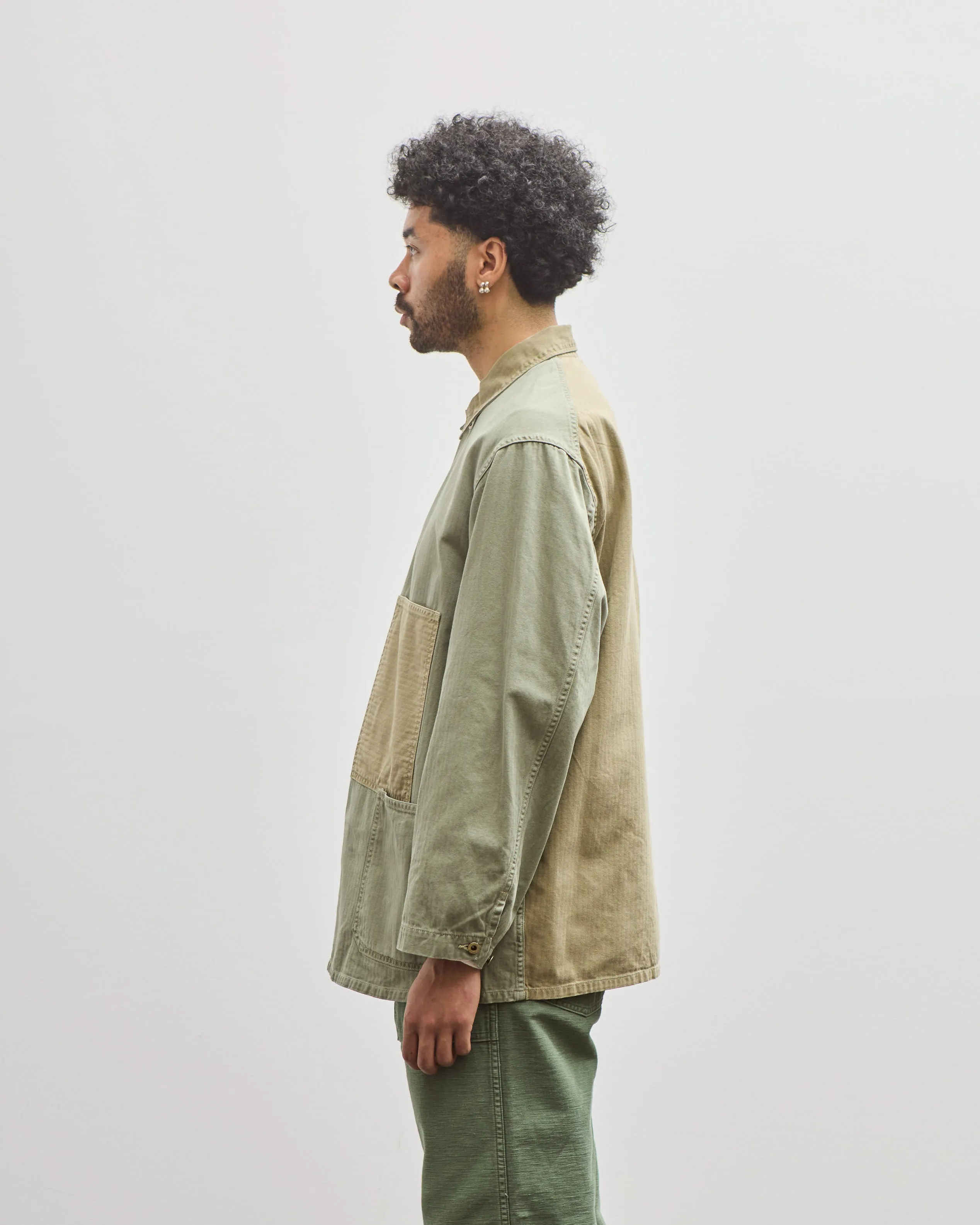 orSlow Unisex Utility Coverall, Green Herringbone