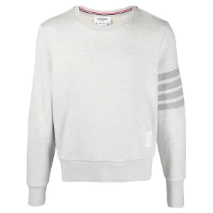 Pastel Grey Loopback Terry Tonal 4-Bar Relaxed Fit Crew Neck Sweatshirt