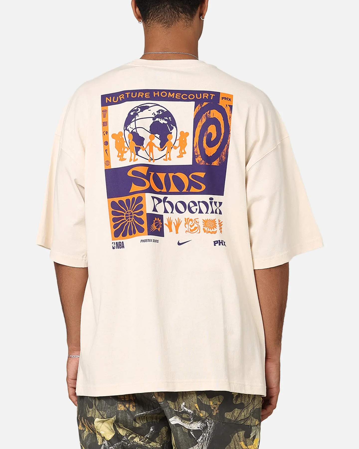 Phoenix Suns Heat NBA Courtside Oversized T-Shirt Pure