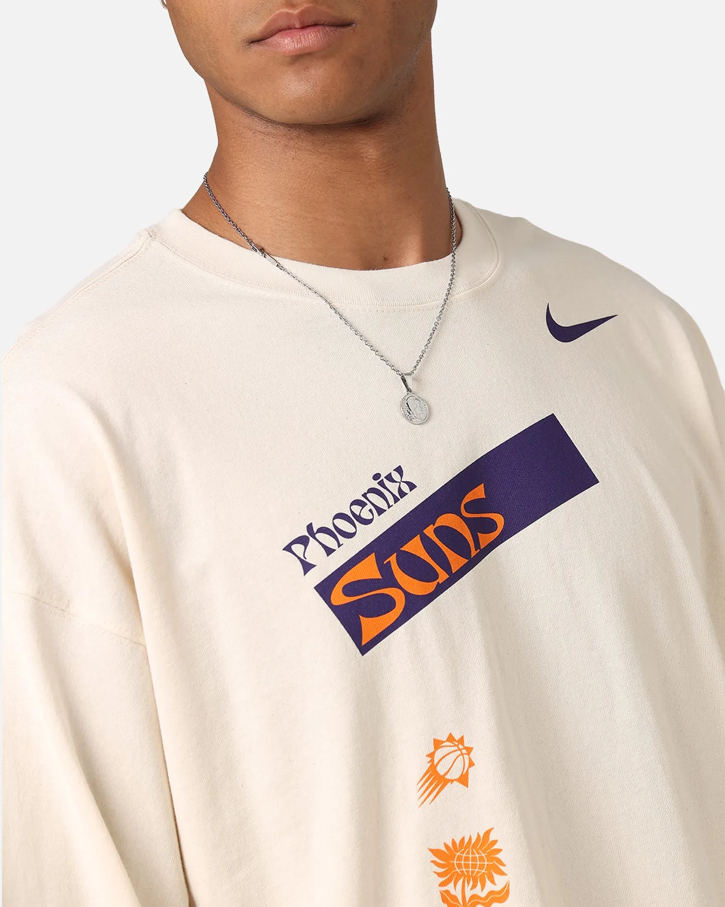 Phoenix Suns Heat NBA Courtside Oversized T-Shirt Pure