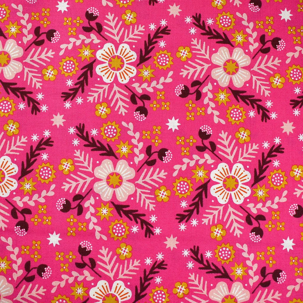 Pivot Wildflower Floral Premium Cotton Playful Fuchsia