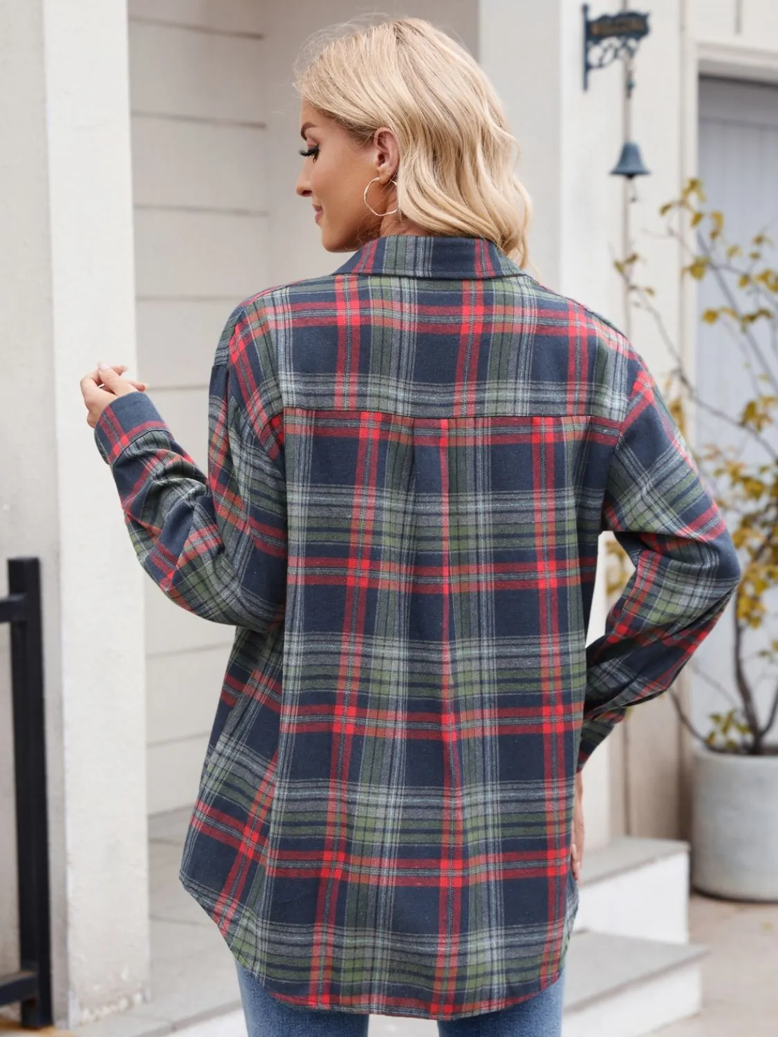 Plaid Button Up Long Sleeve Shirt - 7 Colors