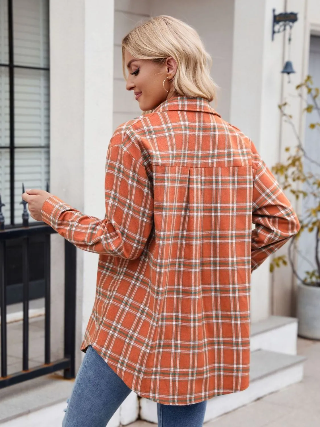 Plaid Button Up Long Sleeve Shirt - 7 Colors