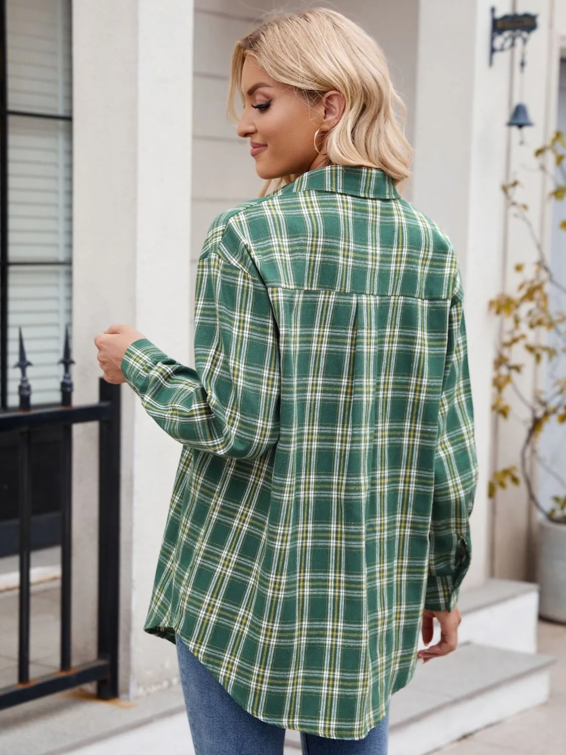 Plaid Button Up Long Sleeve Shirt - 7 Colors