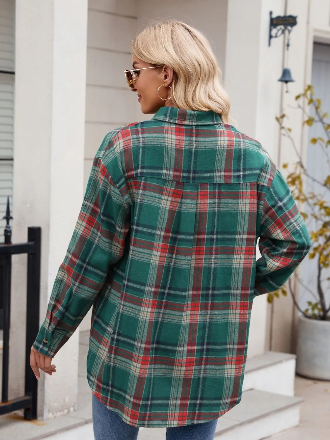 Plaid Button Up Long Sleeve Shirt - 7 Colors