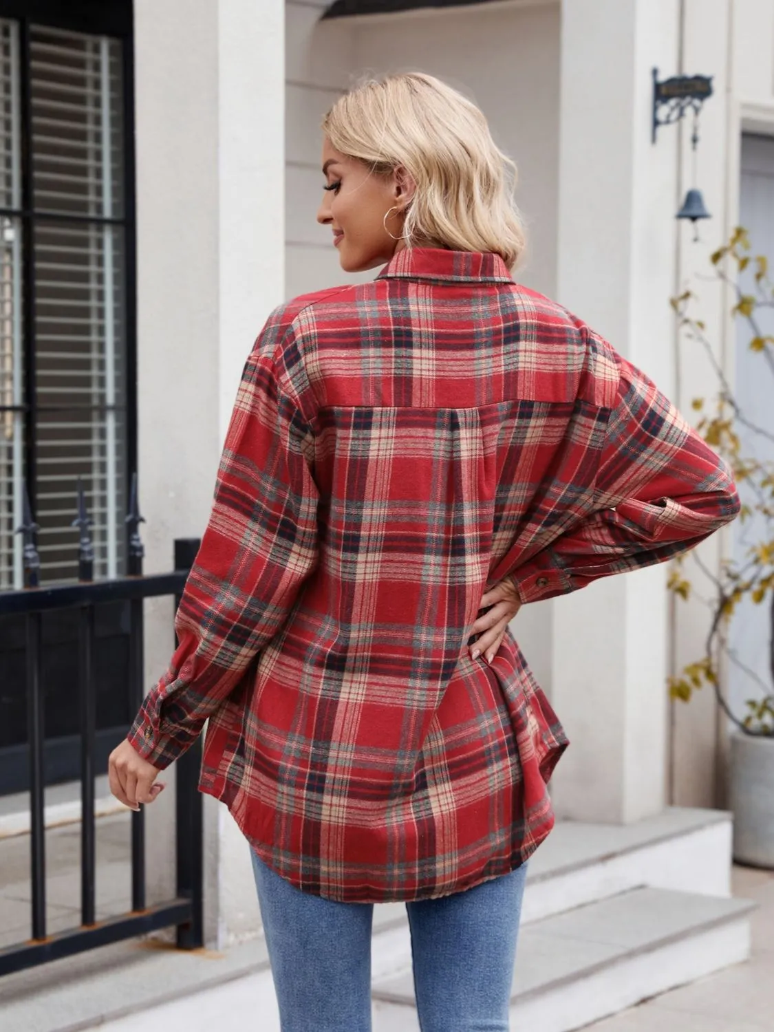 Plaid Button Up Long Sleeve Shirt - 7 Colors