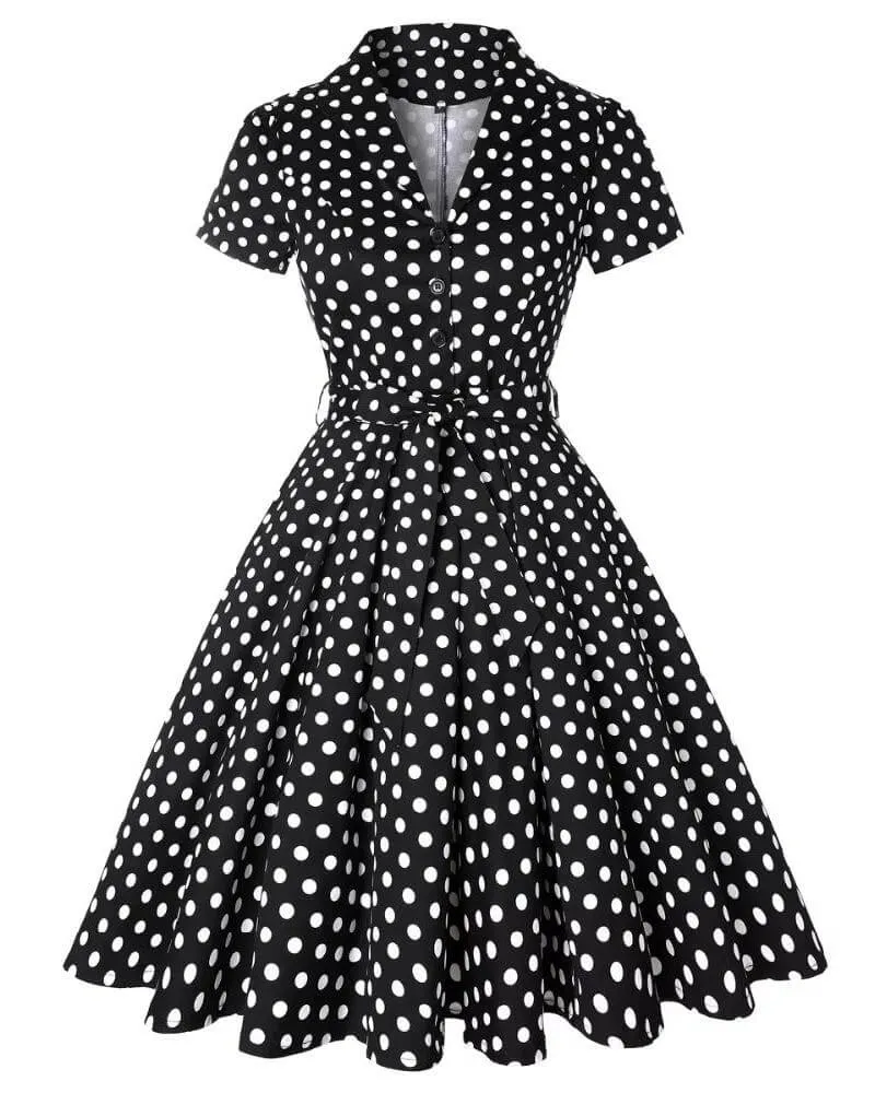 Polka Dot Vintage Swing Dress