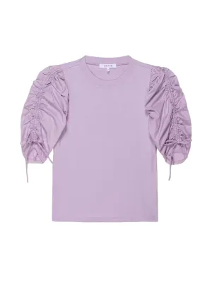 Ruched Tie Sleeve Tee - Lilac