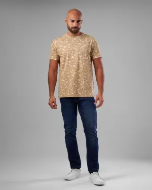 SHORT SLEEVE T-SHIRT WITH AN ALL-OVER PRINT - OFF WHITE