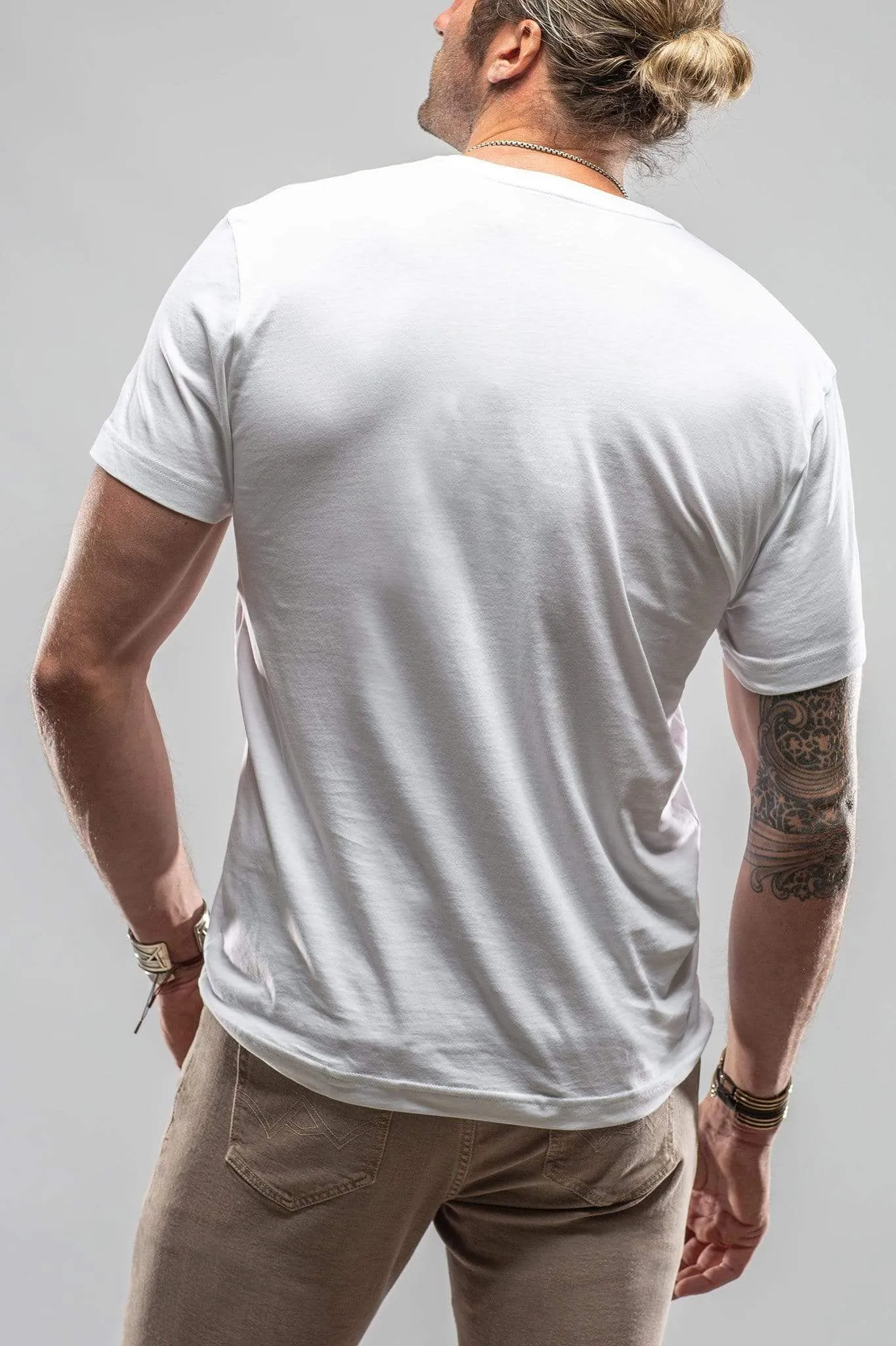 Siena Cotton V Neck Tee In White