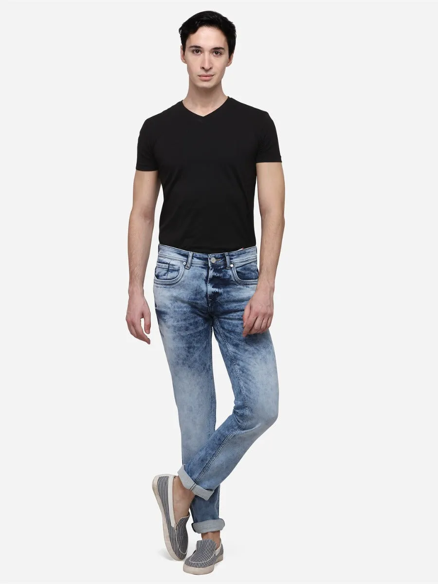 Sky Blue Solid Slim Fit Jeans | JadeBlue