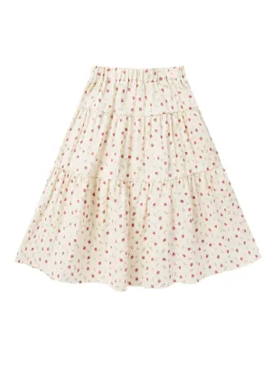 The Tiered Midi Skirt by Rylee   Cru - Strawberry Field - KIDS