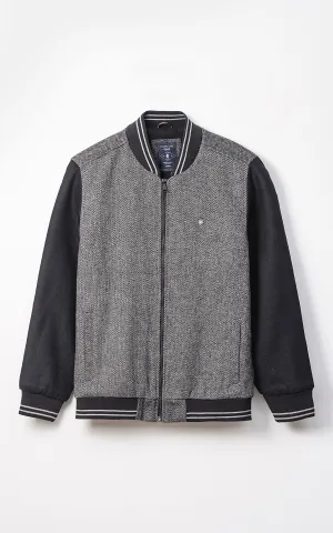 WOOLEN JACKET GREY BLACK